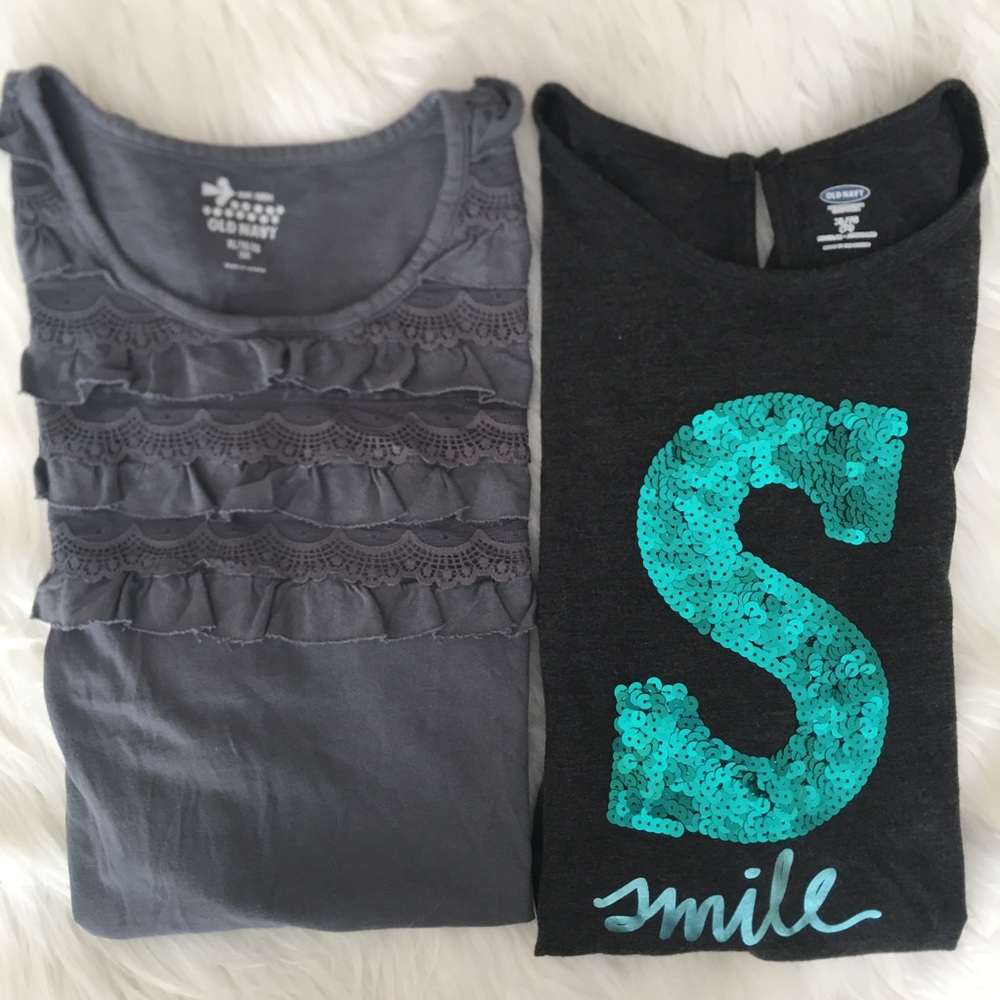 2 Old Navy Long Sleeve Tops, Size X-Large 14